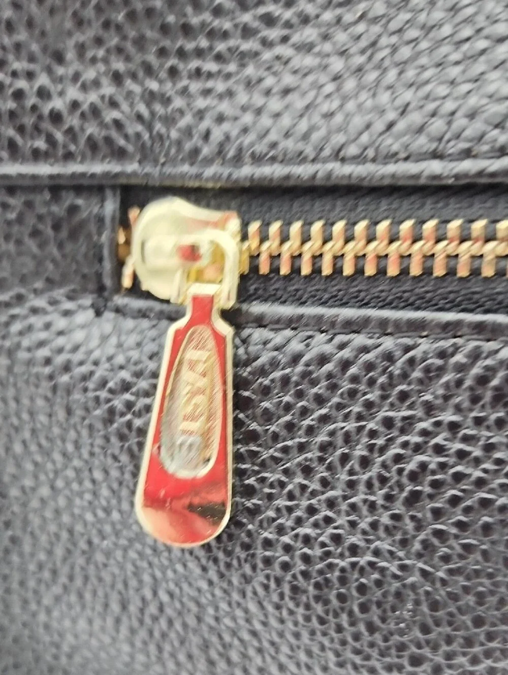 Paste Black Leather Structured Tote Bag with Gold Hardware